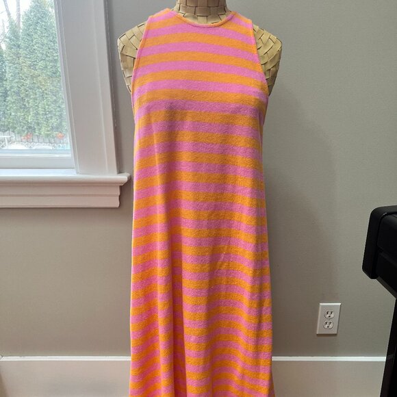 Zara Terry Cloth Pink & Orange Dress/Swim Sw - Picture 1 of 4